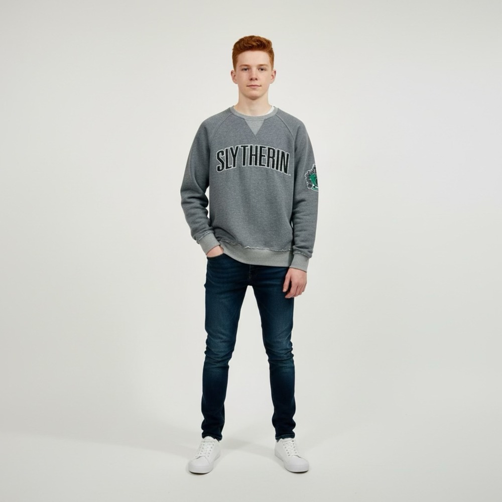 Harry Potter Slytherin Sweatshirt Universal Studios‎ Heather Gray Mens Large L